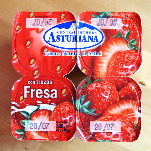 Quatre iogurts de madueixa de la Central Lechera Asturiana que caduquen el 26/07