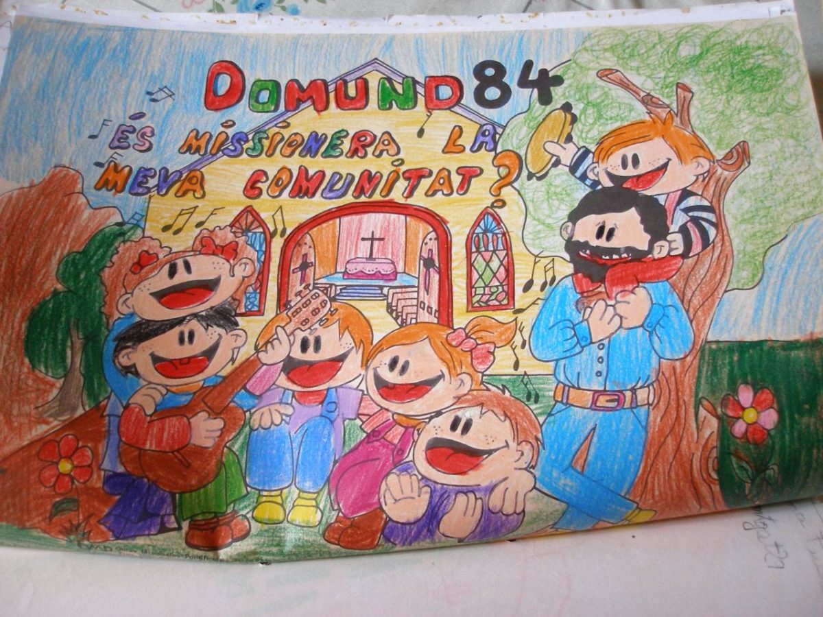 Dibuix del Domund de l'any 84 colorejat per mi