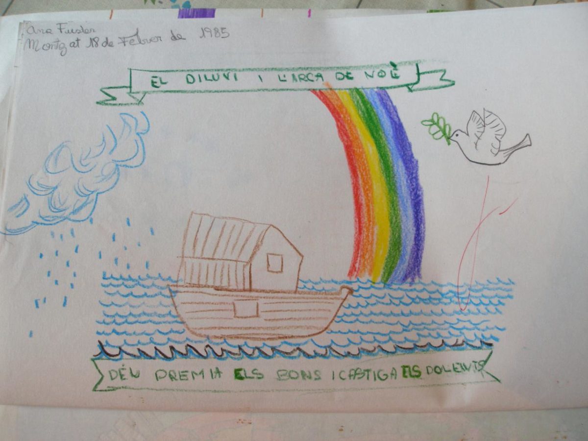 Dibuix sobre el Diluvi i l'Arca de Noè