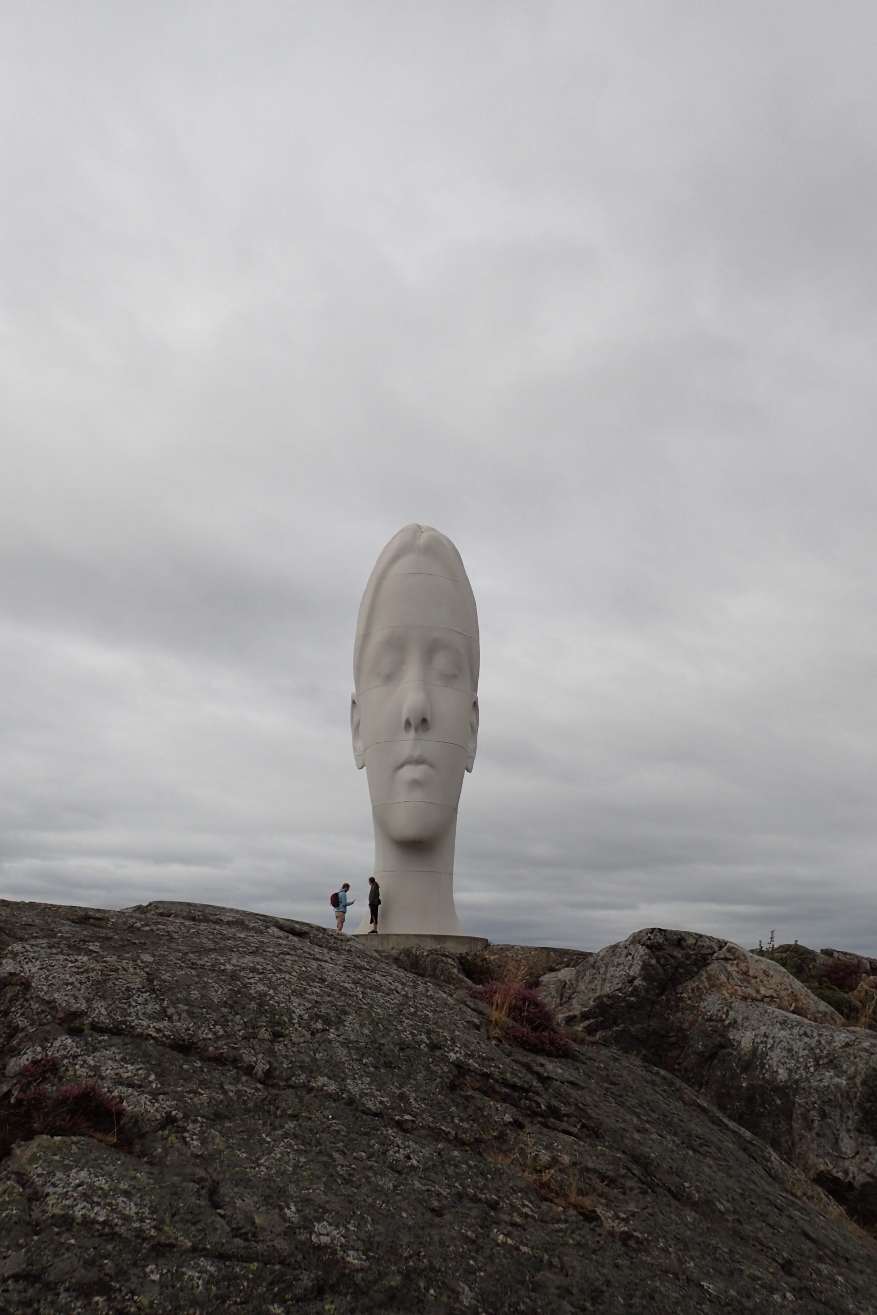 Vista frontal de l'escultura Anna de Jaume Plensa a Pilane,