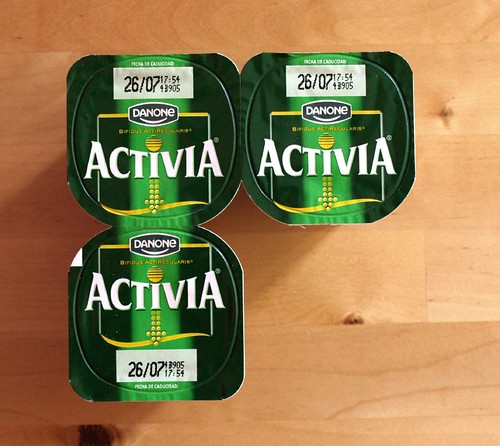 3 iogurts Activia que caduquen el 26 de juliol